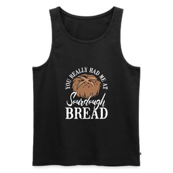 You really had me at sourdough - Men's Premium Organic Tank Top - black - Front - AI Model Male 178 light (178cm)