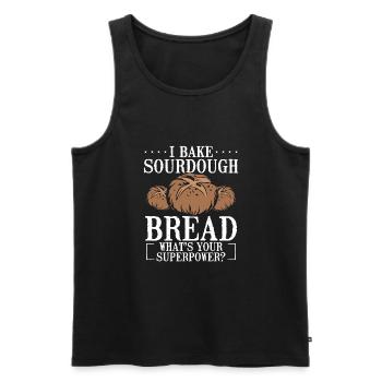 I bake sourdough bread - Men's Premium Organic Tank Top - black - Front - AI Model Male 178 light (178cm)