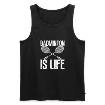 Le badminton, c’est la vie - Débardeur bio Premium Homme - noir - Devant - Michal (187cm)