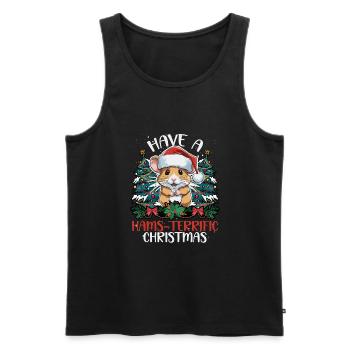 Hamster Grandiose Weihnachten - Männer Premium Bio Tank Top - Schwarz - Vorne - Michal (187cm)