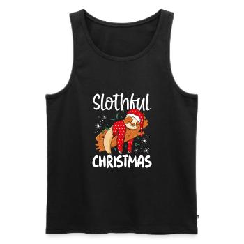 Träge Weihnachten - Männer Premium Bio Tank Top - Schwarz - Vorne - AI Model Male 178 light (178cm)