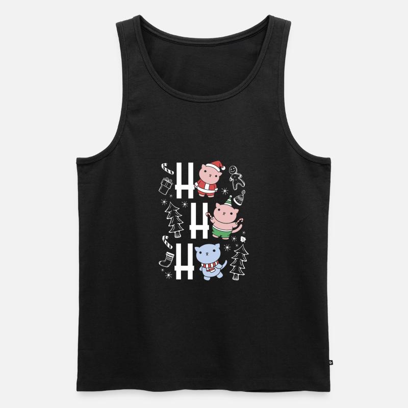 Lachende Katzen - Männer Premium Bio Tank Top - Schwarz