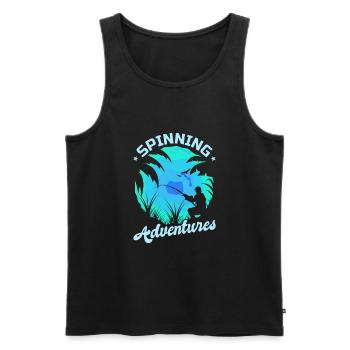 Fishing, Angler, Fisherman Fishing and Pike Fishing - Men's Premium Organic Tank Top - black - Front - Michal (187cm)