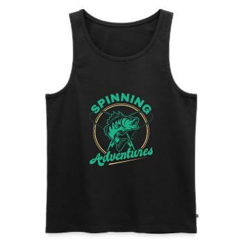 Fishing, Angler, Fisherman Fishing and Pike Fishing - Men's Premium Organic Tank Top - black - Front - Michal (187cm)