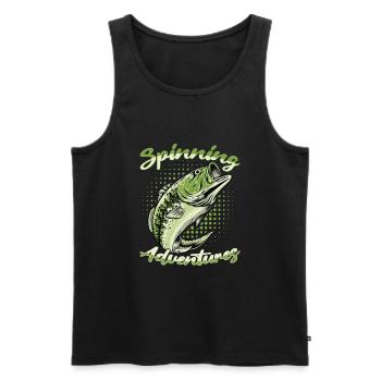 Fishing, Angler, Fisherman Fishing and Pike Fishing - Men's Premium Organic Tank Top - black - Front - Michal (187cm)