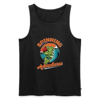 Fishing, Angler, Fisherman Fishing and Pike Fishing - Men's Premium Organic Tank Top - black - Front - Michal (187cm)