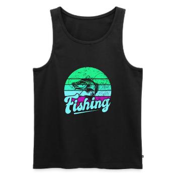 Fishing, Angler, Fisherman Fishing and Pike Fishing - Men's Premium Organic Tank Top - black - Front - Michal (187cm)