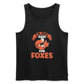 I'm only here for the foxes - Men's Premium Organic Tank Top - black - Front - Michal (187cm)