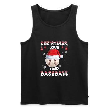 Joueur de baseball Équipe Club Noël Amour - Débardeur bio Premium Homme - noir - Devant - Michal (187cm)