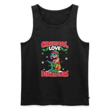 Dino Boy Enfants Noël Amour Dinosaure - Débardeur bio Premium Homme - noir - Devant - Michal (187cm)