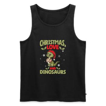 Dino Boy Enfants Noël Amour Dinosaure - Débardeur bio Premium Homme - noir - Devant - Michal (187cm)