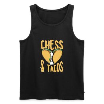 Chess and Tacos - Men's Premium Organic Tank Top - black - Front - Michal (187cm)