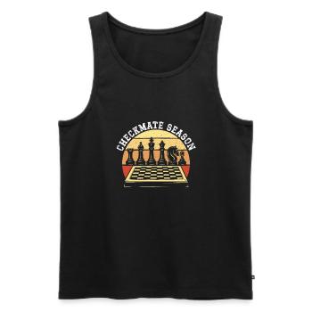 Schachmatt saison - Männer Premium Bio Tank Top - Schwarz - Vorne - AI Model Male 178 light (178cm)