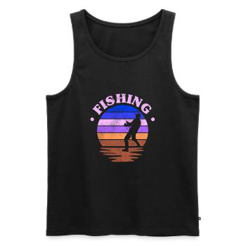 Fishing, Angler, Fisherman Fishing and Pike Fishing - Men's Premium Organic Tank Top - black - Front - Michal (187cm)