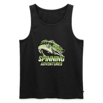 Angel, Angler, Fischer Fischen und Hecht Angeln - Männer Premium Bio Tank Top - Schwarz - Vorne - Michal (187cm)