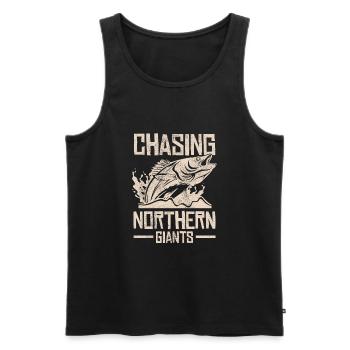 Fishing, Angler, Fisherman Fishing and Pike Fishing - Men's Premium Organic Tank Top - black - Front - Michal (187cm)