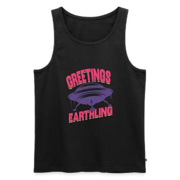 Alien, UFO, UAP, Space, Space Flying Object - Men's Premium Organic Tank Top - black - Front - Michal (187cm)