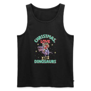 Dino Boy Enfants Noël Amour Dinosaure - Débardeur bio Premium Homme - noir - Devant - Michal (187cm)