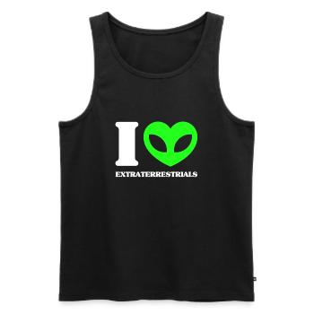 Alien, UFO, UAP, Space, Space Flying Object - Men's Premium Organic Tank Top - black - Front - Michal (187cm)