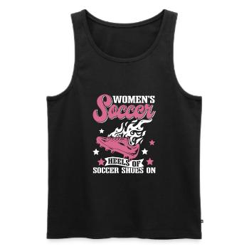 Soccer féminin, Football féminin, Football féminin - Débardeur bio Premium Homme - noir - Devant - Michal (187cm)