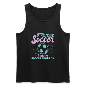 Soccer féminin, Football féminin, Football féminin - Débardeur bio Premium Homme - noir - Devant - Michal (187cm)