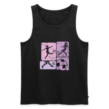 Soccer féminin, Football féminin, Football féminin - Débardeur bio Premium Homme - noir - Devant - Michal (187cm)