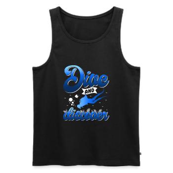 Plongée sous-marine, Plongée sous-marine, Vacances en mer - Débardeur bio Premium Homme - noir - Devant - AI Model Male 178 light (178cm)