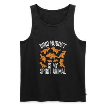 Dino nuggets are my power animal - Men's Premium Organic Tank Top - black - Front - Michal (187cm)
