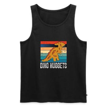 Dino Nuggets Vintage - Men's Premium Organic Tank Top - black - Front - Michal (187cm)