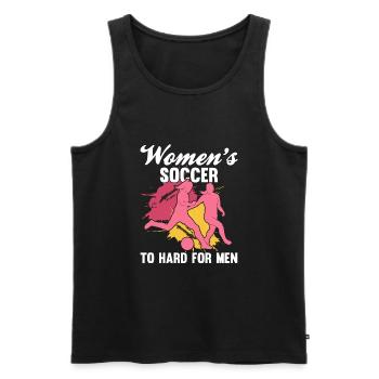 Women's Soccer, Women's Soccer, Women's Soccer - Men's Premium Organic Tank Top - black - Front - AI Model Male 178 light (178cm)