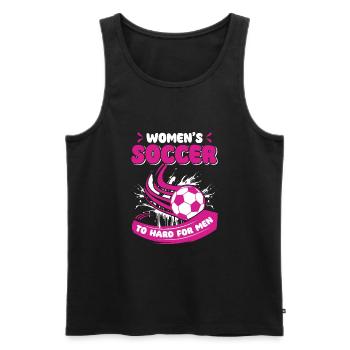 Women's Soccer, Women's Soccer, Women's Soccer - Men's Premium Organic Tank Top - black - Front - AI Model Male 178 light (178cm)