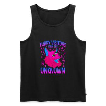 Cat Alien, UFO, UAP, Space, Space Flying Object - Men's Premium Organic Tank Top - black - Front - Michal (187cm)