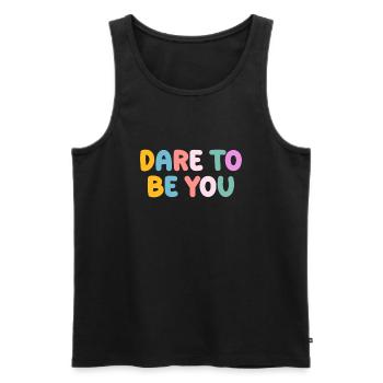Be you! Selbstvertrauen, positiv Denken Motivation - Männer Premium Bio Tank Top - Schwarz - Vorne - Michal (187cm)