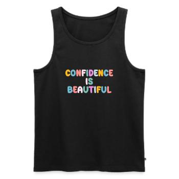Be you! Self-confidence, positive thinking, motivation - Men's Premium Organic Tank Top - black - Front - Michal (187cm)