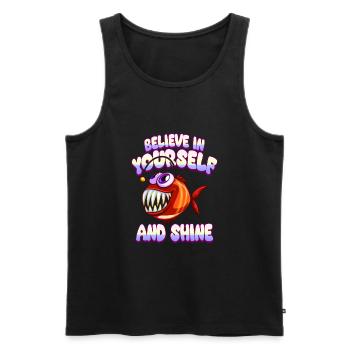 Be you! Self-confidence, positive thinking, motivation - Men's Premium Organic Tank Top - black - Front - Michal (187cm)