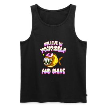 Be you! Selbstvertrauen, positiv Denken Motivation - Männer Premium Bio Tank Top - Schwarz - Vorne - Michal (187cm)