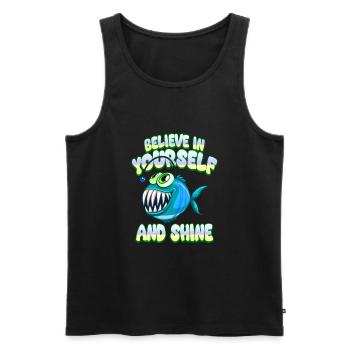Be you! Selbstvertrauen, positiv Denken Motivation - Männer Premium Bio Tank Top - Schwarz - Vorne - Michal (187cm)