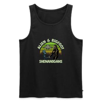 Alien, UFO, UAP, Space, Space Flying Object - Men's Premium Organic Tank Top - black - Front - Michal (187cm)