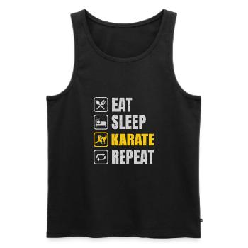 Eat Sleep Karate Repeat - Men's Premium Organic Tank Top - black - Front - Michal (187cm)