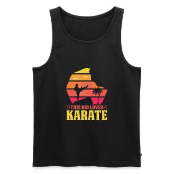 Dieses Kind liebt Karate - Männer Premium Bio Tank Top - Schwarz - Vorne - AI Model Male 178 light (178cm)