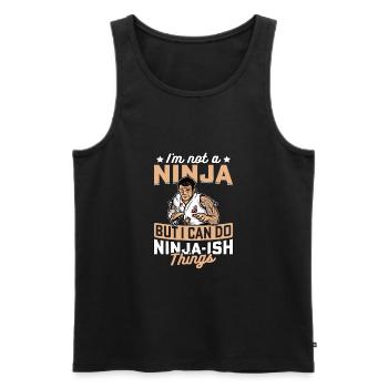 Ich bin kein Ninja, aber ich kann Ninja-ähnliche Dinge tun - Männer Premium Bio Tank Top - Schwarz - Vorne - Michal (187cm)