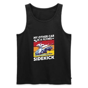 Mein anderes Auto ist ein fliegender Sidekick - Männer Premium Bio Tank Top - Schwarz - Vorne - AI Model Male 178 light (178cm)