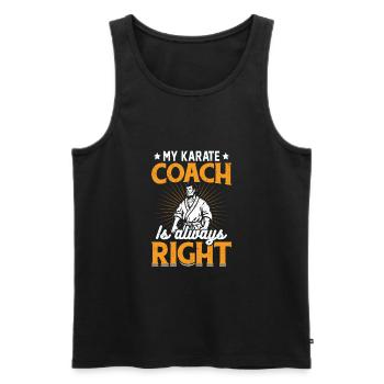 Mein Karate-Trainer hat immer Recht - Männer Premium Bio Tank Top - Schwarz - Vorne - AI Model Male 178 light (178cm)