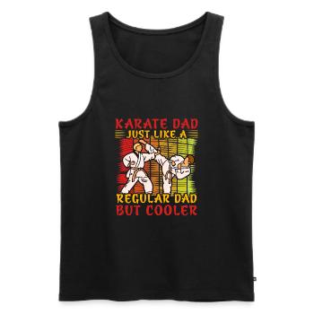 Karate Dad just like a Regular Dad but cooler - Men's Premium Organic Tank Top - black - Front - AI Model Male 178 light (178cm)