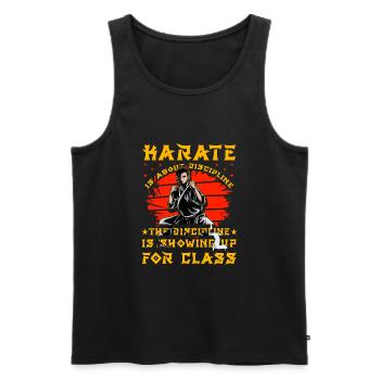 Le karaté, c’est une question de discipline - Débardeur bio Premium Homme - noir - Devant - AI Model Male 178 light (178cm)