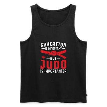 Education is important but Judo is importanter - Men's Premium Organic Tank Top - black - Front - Michal (187cm)