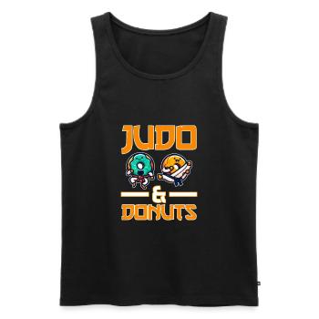 Judo et beignets - Débardeur bio Premium Homme - noir - Devant - AI Model Male 178 light (178cm)