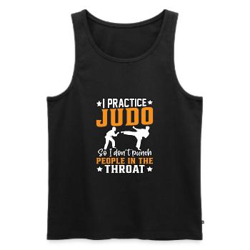 Ich übe Judo, damit ich die Leute nicht in den Schwanz schlage. - Männer Premium Bio Tank Top - Schwarz - Vorne - AI Model Male 178 light (178cm)