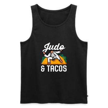 Judo et tacos - Débardeur bio Premium Homme - noir - Devant - Michal (187cm)
