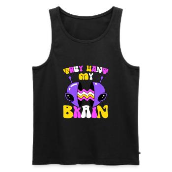 Alien, UFO, UAP, Space, Space Flying Object - Men's Premium Organic Tank Top - black - Front - Michal (187cm)